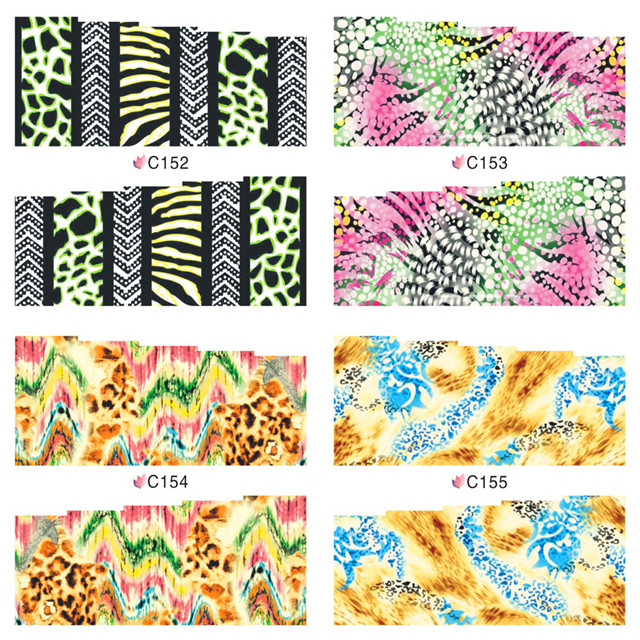 C152-155 Leopard Print Water Nail Sticker