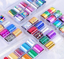 New Arrival Laser Lace Marble Flower Transfer Foil Sticker 10 Pcs/set