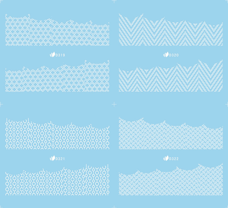 D315-326 White Water Nail Sticker