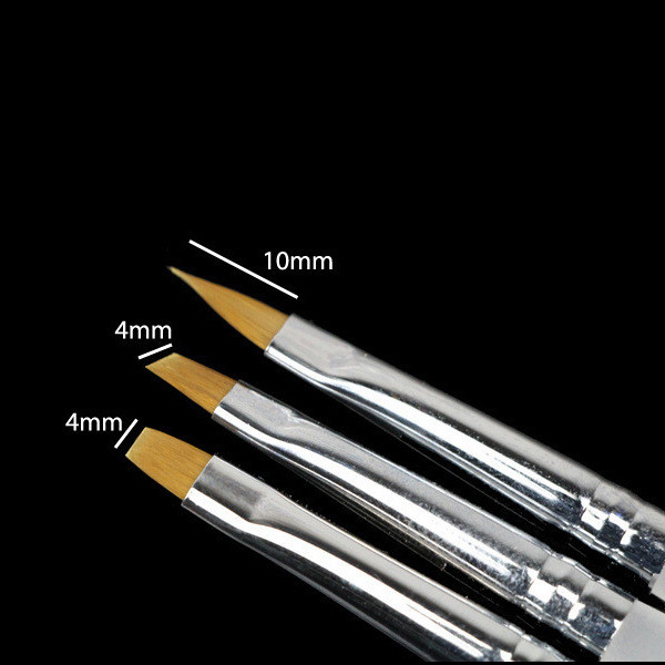 3pcs Clear Handle Brush Set