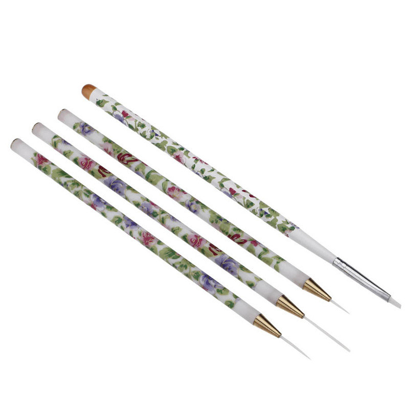 4pcs Nail Pattern Drawing Brush Set