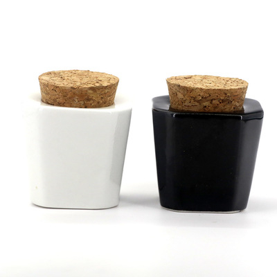 Porcelain White/black Color Nail Art Dappen Dish Liquid Powder Container