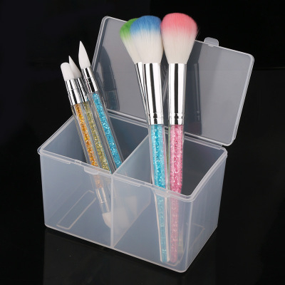 Plastic Brush Storage Box Empty Cotton Container 