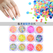 1mm 2mm Mixed Size Nail Art Glitter Decals Round Fluorescent Sequins 