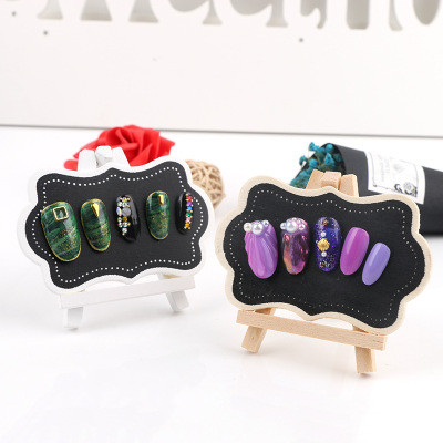 Wood Salon False Nail Art Tips Display Card Board 