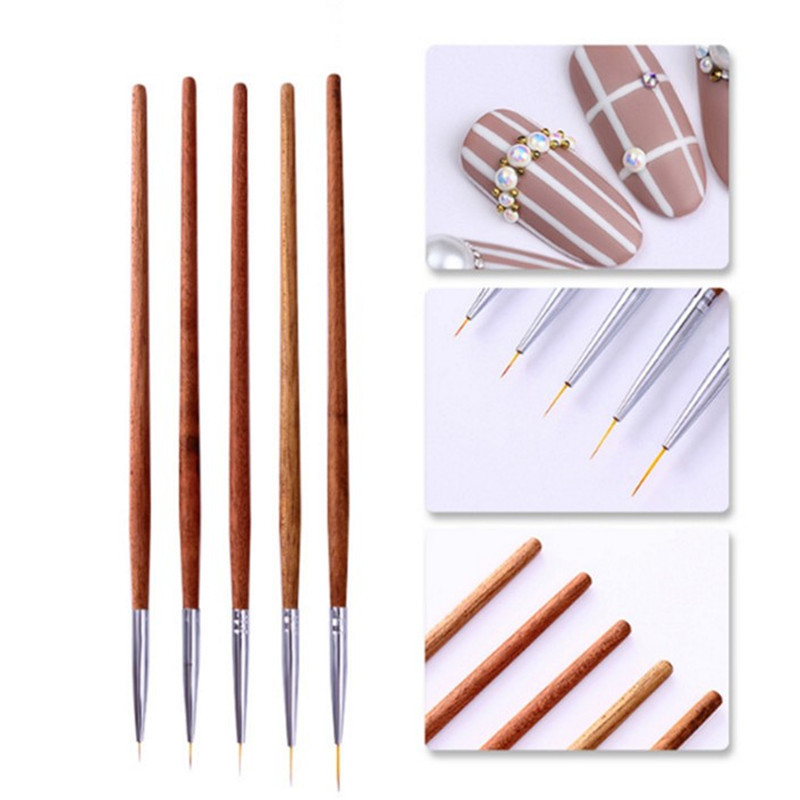 5pcs Hook Liner Pen Nail Art Tools Drawing Pen Set
