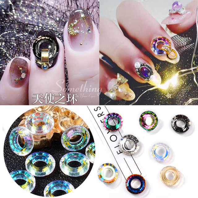 Nail Angel Rings Nail Art Rhinestones Circles Diamonds