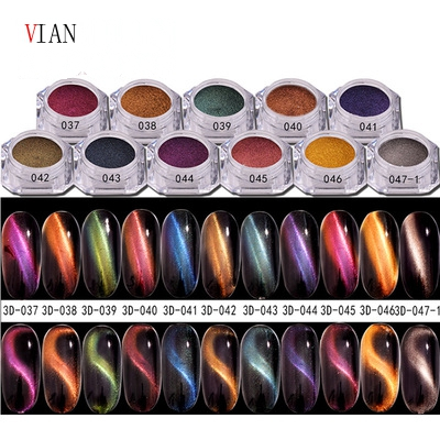 3D Cats Eye Chameleon Magnetic Pigments for nail art