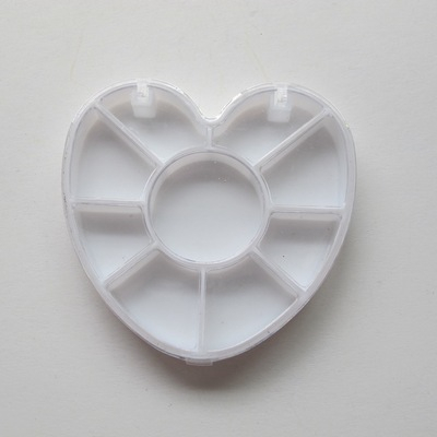 Heart Shape Plastic Nail Storage Box Nail Beads Crafts Container