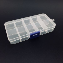 10 Grids Adjustable Transparent Plastic Storage Box 