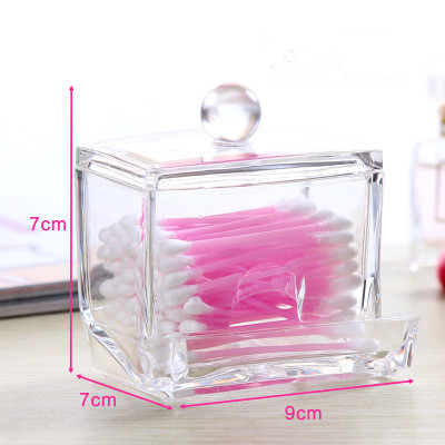 Clear Acrylic Cotton Pad Nail Storage Box Nail Polish Jewellery Box Container