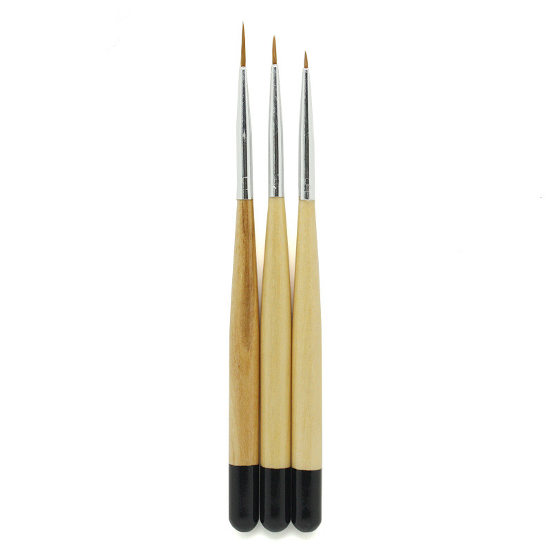 3pcs Different Size Wooden Nail Liner Brush