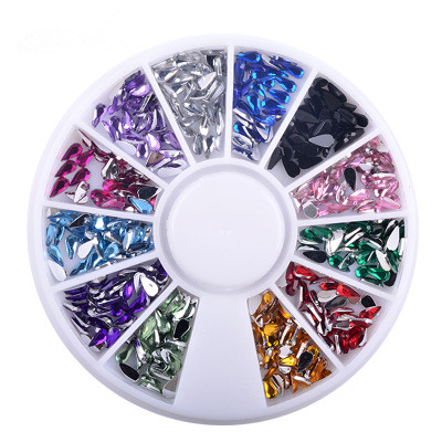 AB Water Drop Nail Art Rhinestone in Wheel