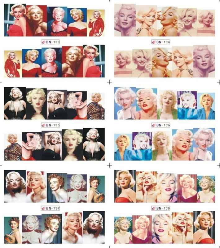 BN133-144 Beautiful Lady Water Nail Sticker