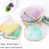 Round/Square Natural Agate Resin Nail Color Palette Nail Art Display