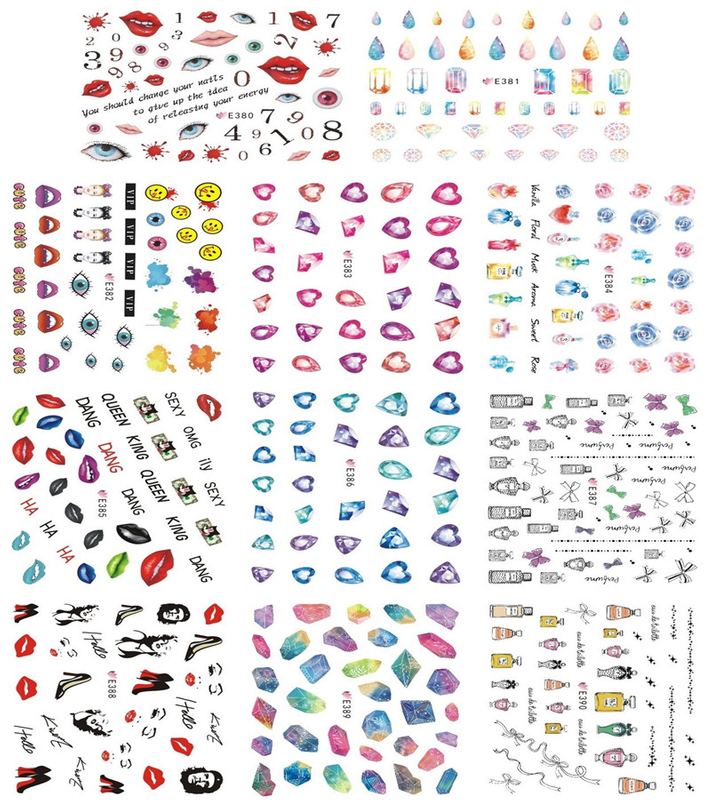 E380-390 3D Simulation Nail Art Sticker