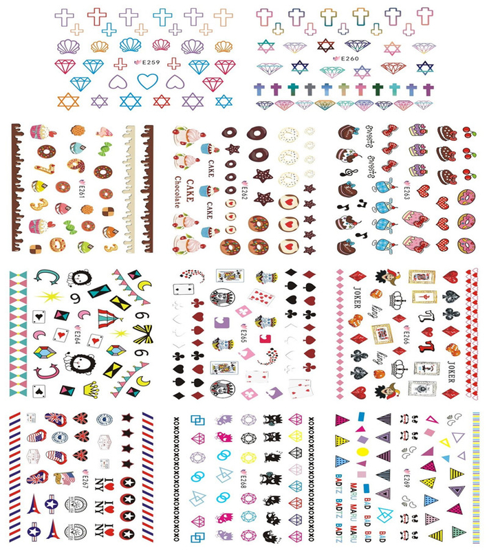 E259-269 3D Dessert And Poker Simulation Nail Art Sticker