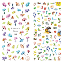 LY241-242 Thin 3D Flower And Summer Nail Sticker