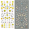 LY271-272 Thin 3D Emoji And Feather Nail Sticker