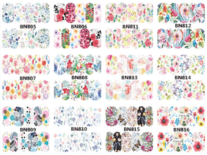 BN805-816 Flower Water Nail Sticker