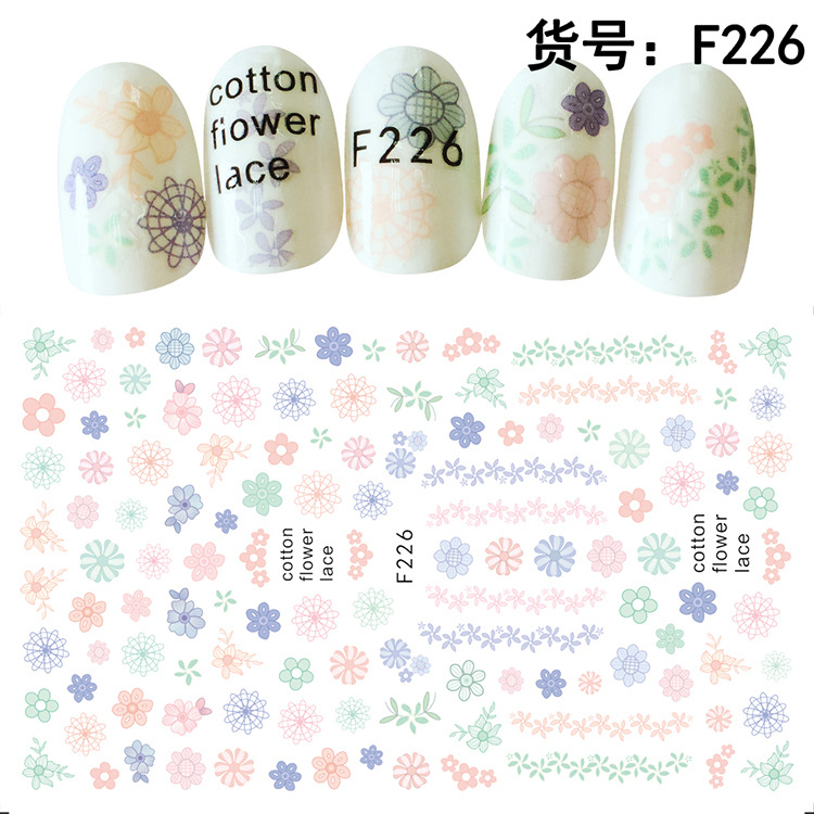 F226 DIY Design 3D Self Adhesive Flower Nail Art Sticker