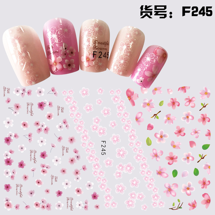 F245 DIY Design 3D Self Adhesive Flower Nail Art Sticker