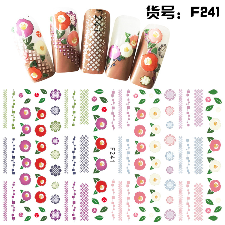 F241 DIY Design 3D Self Adhesive Flower Nail Art Sticker