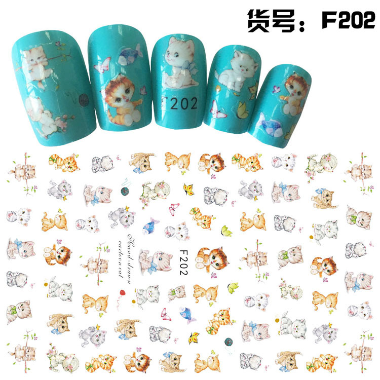 F202 DIY Design 3D Self Adhesive Cat Nail Art Sticker