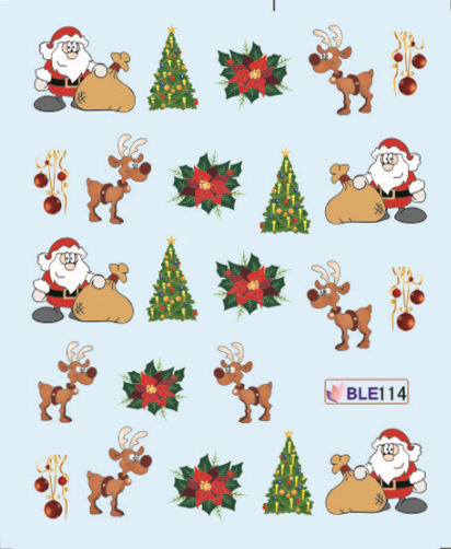 BLE111-121 Christmas Water Nail Sticker