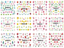 BN925-936 Flower Water Nail Sticker