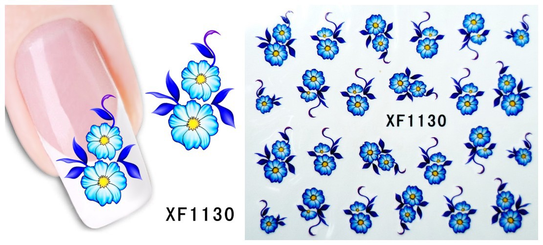 XF1127-1132 Flower Water Nail Sticker