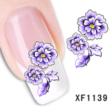 XF1139-1144 Flower Water Nail Sticker
