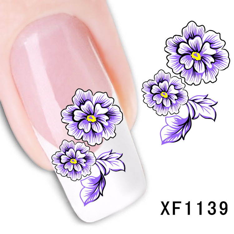 XF1139-1144 Flower Water Nail Sticker