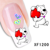 XF1199-1204 Heart And Bow-knot Water Nail Sticker