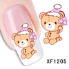 XF1205-1210 Animal And Heart Water Nail Sticker