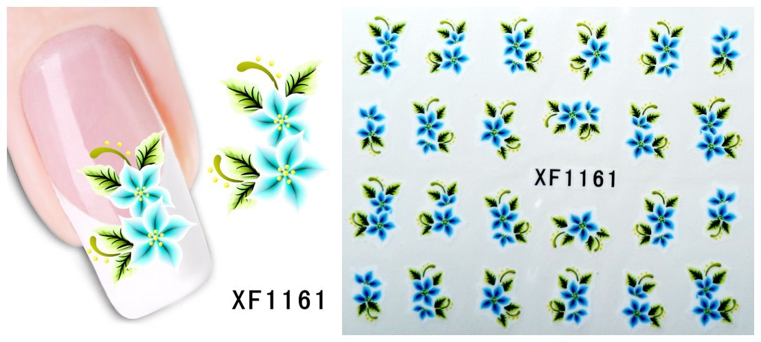 XF1157-1162 Flower Water Nail Sticker