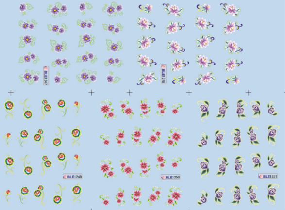 Flower Water Nail Sticker