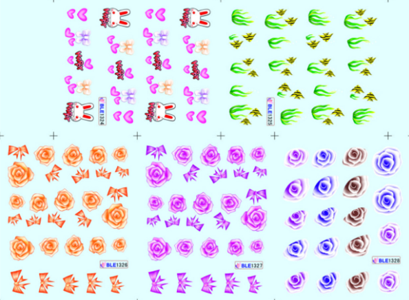 Flower And Cartoon Water Nail Sticker