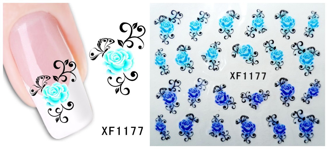XF1175-1180 Flower Water Nail Sticker