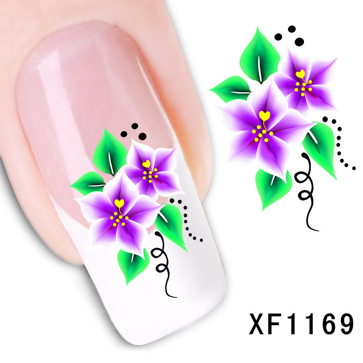 XF1169-1174 Flower Water Nail Sticker