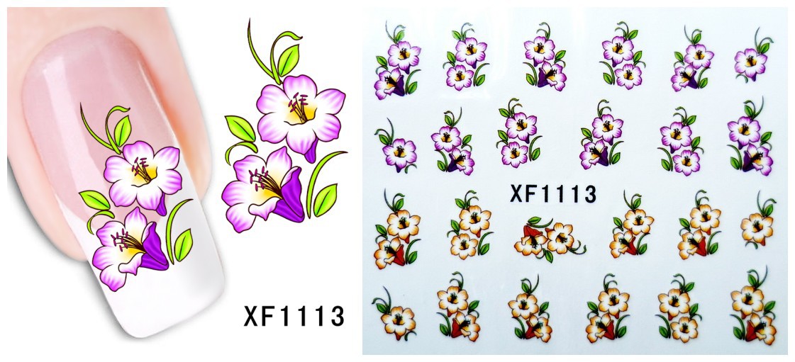 XF1109-1114 Flower Water Nail Sticker