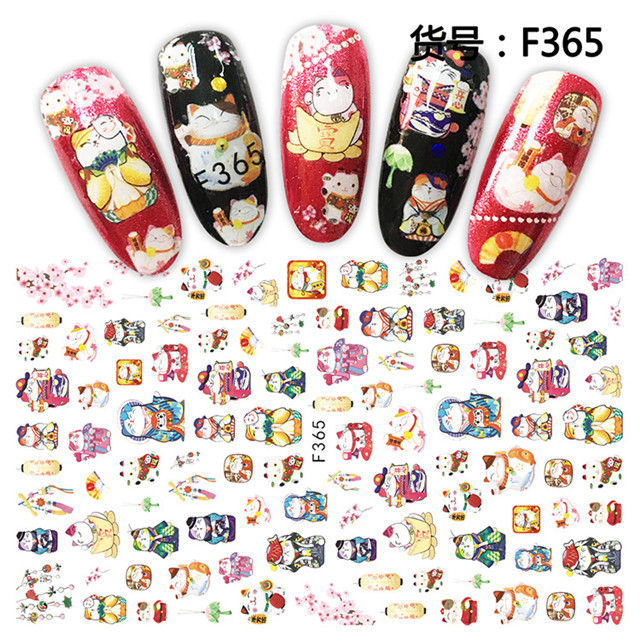 F365 DIY Design 3D Self Adhesive Cat Nail Art Sticker