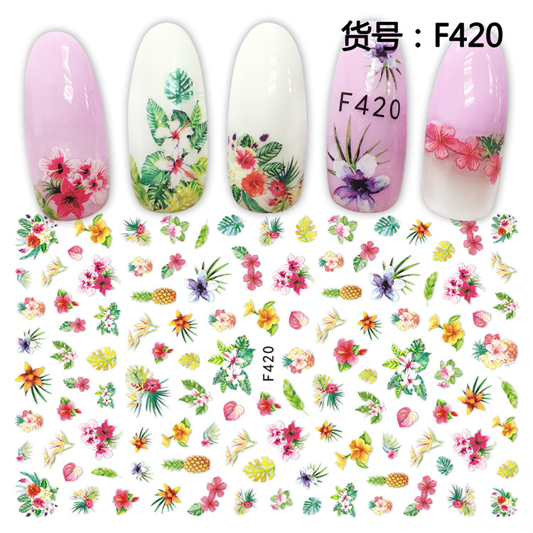F420 DIY Design 3D Self Adhesive Flower Nail Art Sticker