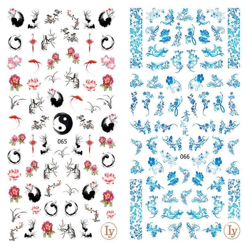 LY065-066 Thin 3D Flower Nail Art Sticker