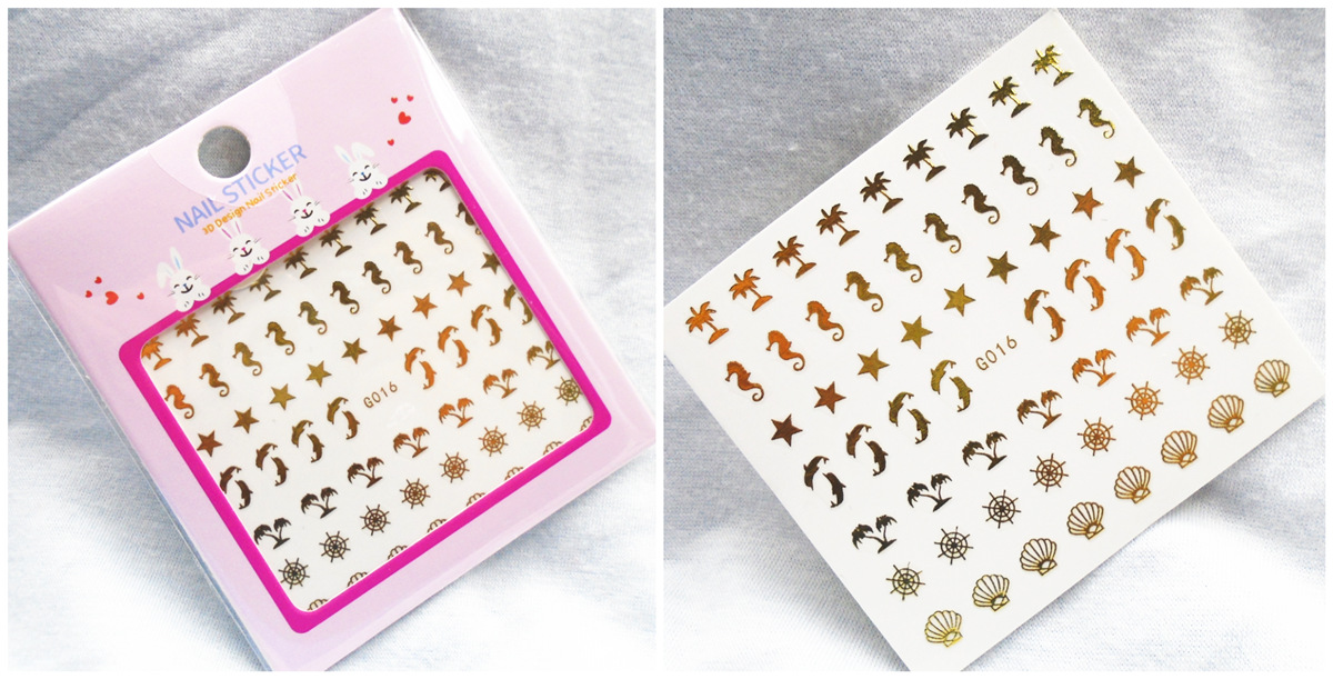 G013-018 3D Gold Nail Art Sticker