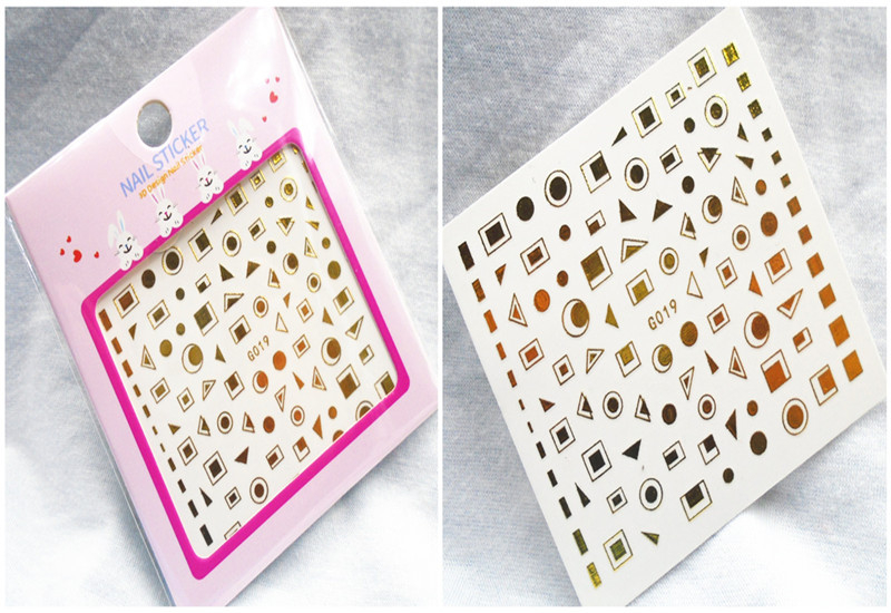 G019-024 3D Gold Nail Art Sticker