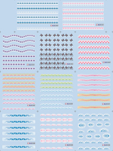 Flower And Stripe Water Nail Sticker