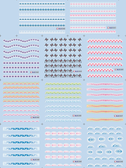 Flower And Stripe Water Nail Sticker