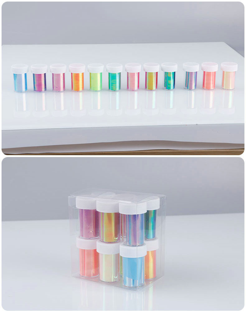 Nail Glass Holographic Transfer Sticker Set