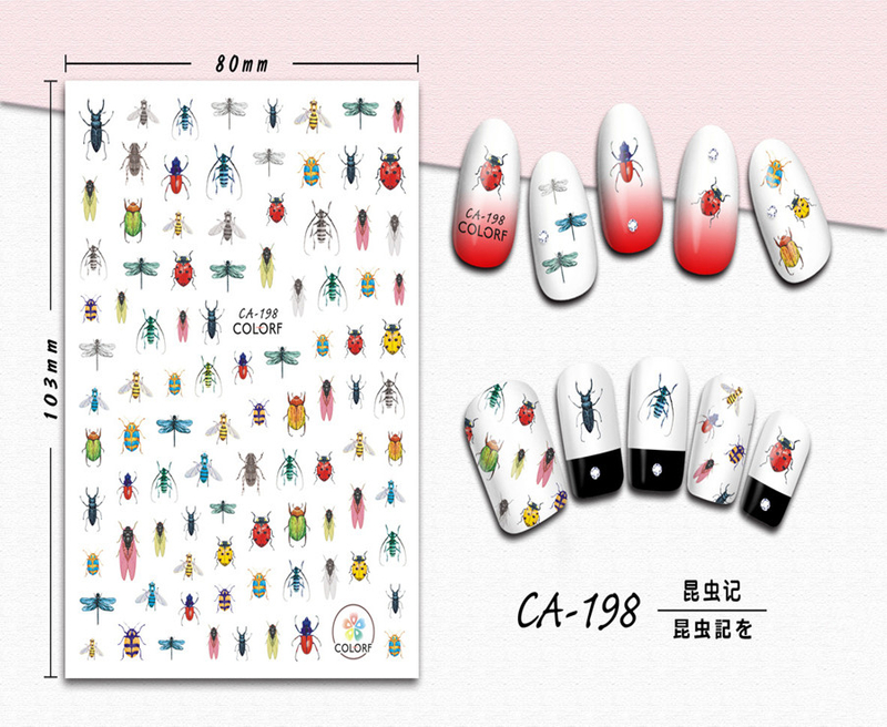 CA-198 3D Insect Nail Sticker